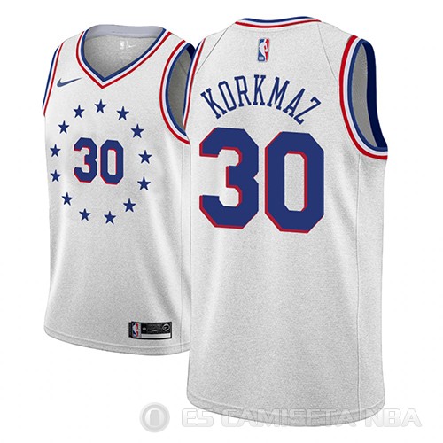 Camiseta Furkan Korkmaz #30 Philadelphia 76ers Earned 2018-19 Gris - Haga un click en la imagen para cerrar